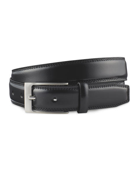 Avenue Men's Black Leather Belt