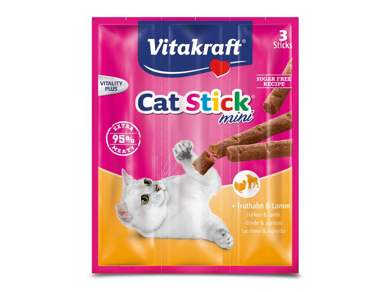 Original Cat stick mini- Alimento complementare per gatti con tacchino e agnello