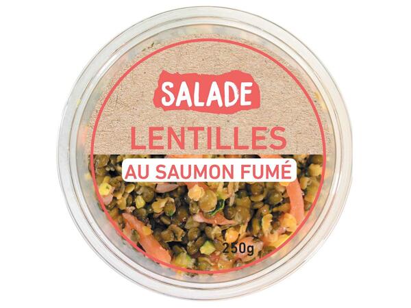 Salade lentilles au saumon fumé