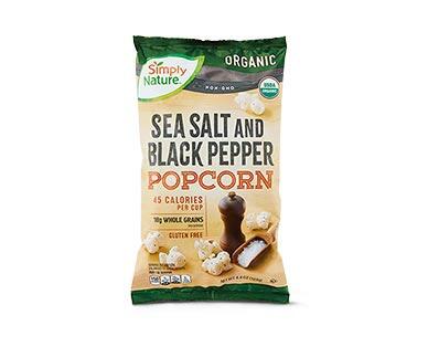 Simply Nature 
 ORGANIC White Cheddar or Sea Salt & Black Pepper Popcorn