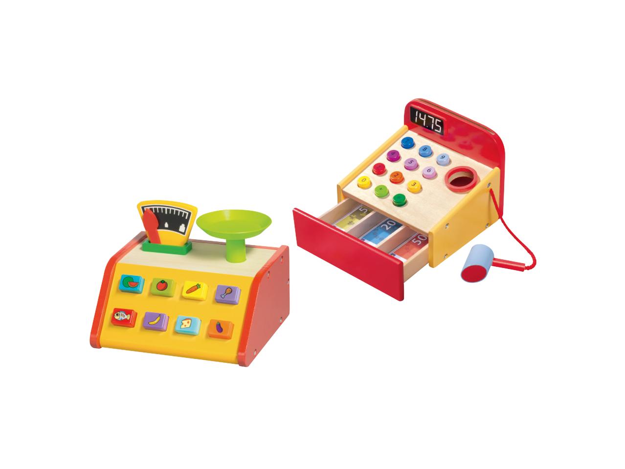 PLAYTIVE JUNIOR Wooden Grocer Till/Toy Scales