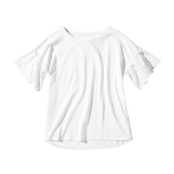 Moda XXL T-shirt damski z koronką