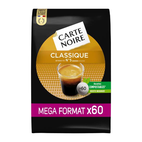 CARTE NOIRE(R) 				60 dosettes de café classique
