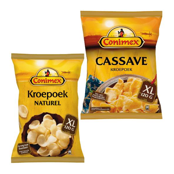 Conimex kroepoek XL en cassave XL