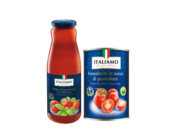 Tomatsås med basilika/Körsbärstomater i tomatjuice