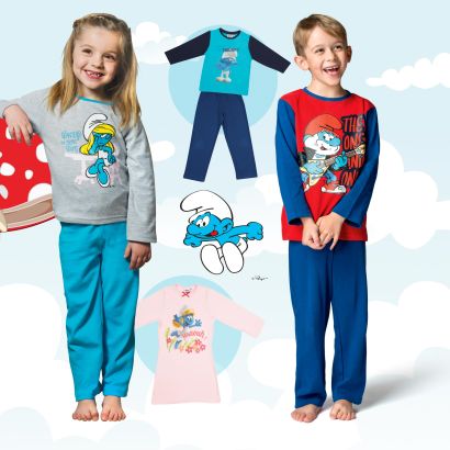 Pyjama oder Nachthemd für Kinder "Die Schlümpfe"