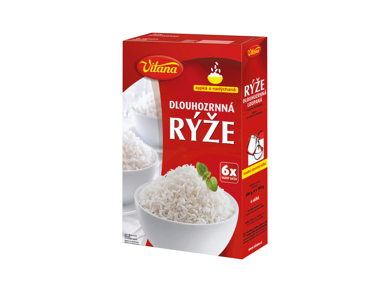 Vitana rýže dlouhozrnná v sáčcích / parboiled v sáčcích
