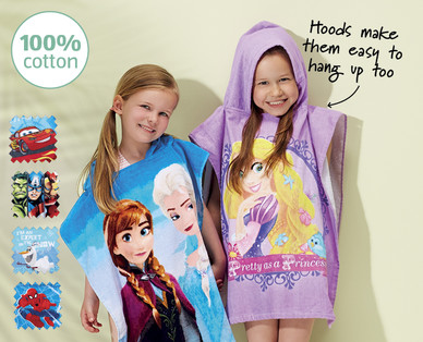 Character Hooded Poncho Towel