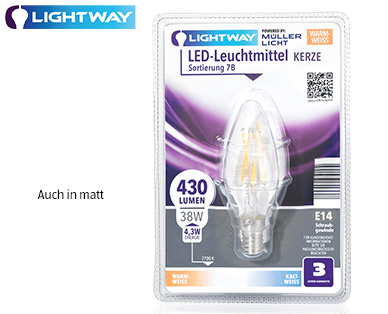 LIGHTWAY LED-Glasserie Tropfen/Kerze/Birne, nicht dimmbar