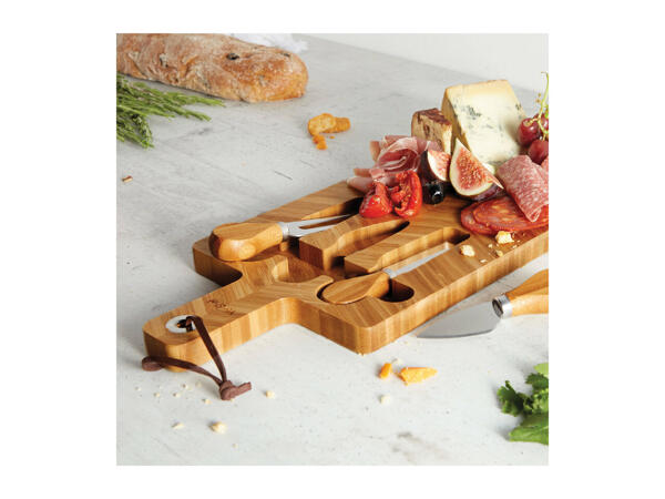 Vonchef Herringbone Cheese Board & Knife Set