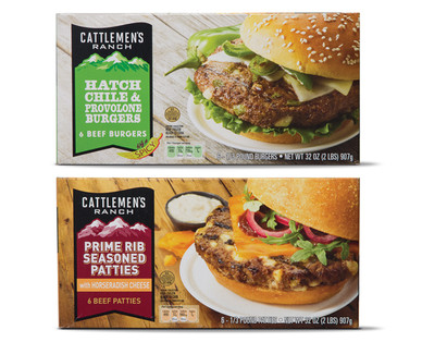 Cattlemen's Ranch Hatch Chile With Provolone Cheese or Prime Rib With Horseradish Cheese Burgers