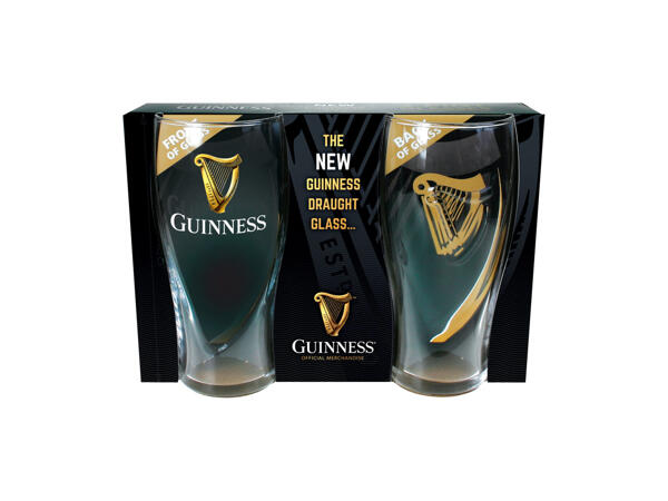 Guinness Embossed 2 Pint Glass Pack 