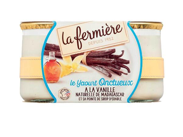 2 yaourts brassés vanille-sirop d'érable