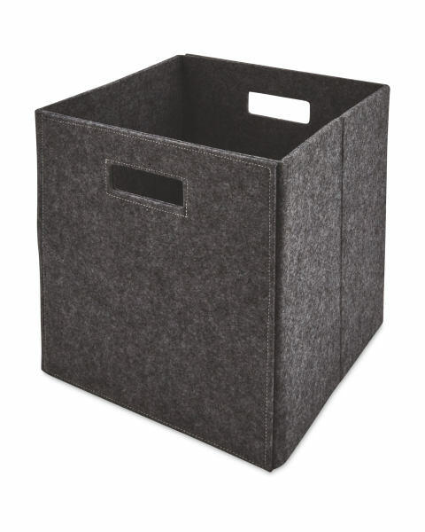 Dark Grey Felt Storage Cube 2 Pack