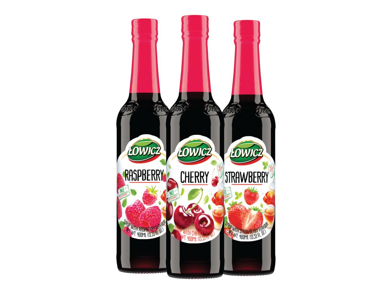 ŁOWICZ(R) Raspberry/Cherry/ Strawberry Syrup