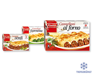 FINDUS(R) Lasagne verdi/Cannelloni fiorentina/Cannelloni al forno