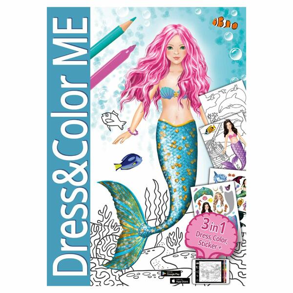 Mini-Sticker-/-Malbuch „Dress&Color Me"