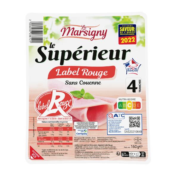 LE MARSIGNY(R) 	 				Jambon blanc supérieur Label Rouge