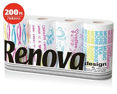 RENOVA 
 Kávé Design papírtörlő, 
 4 tekercs