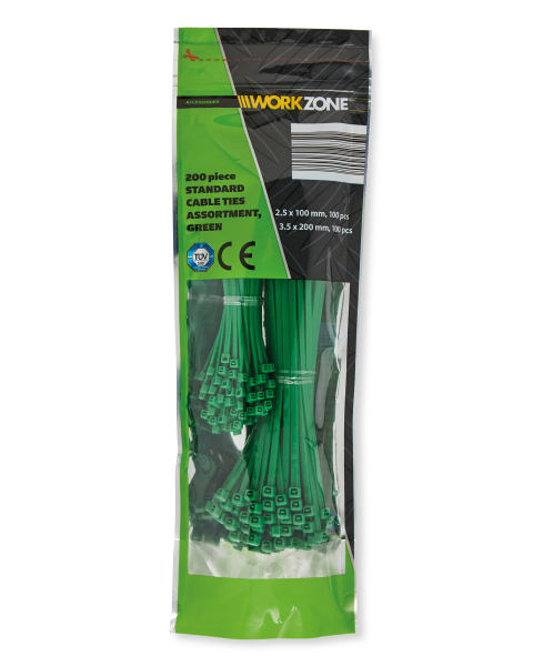 200-Piece Green Cable Ties
