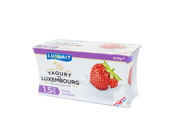 Yaourt fraise 1,5 % ou noisette 3,7 %