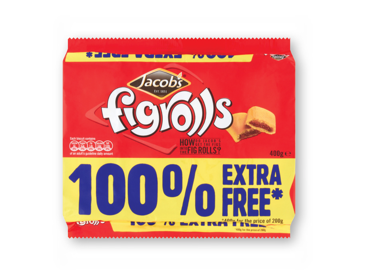 Jacobs Fig Rolls with 100% Extra Free