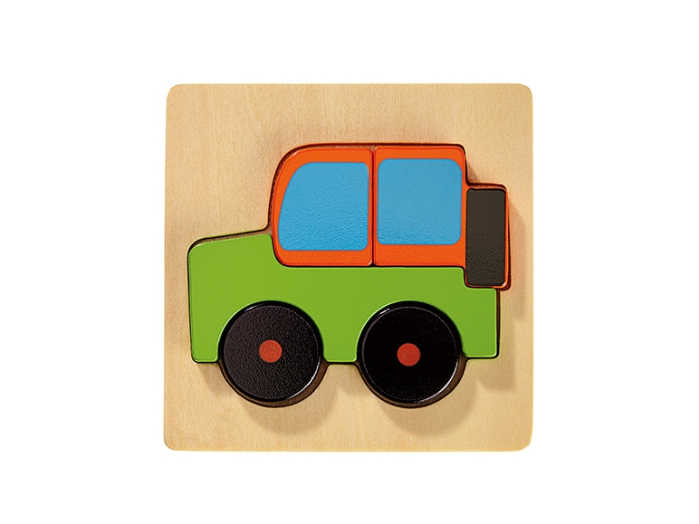 Puzzle cu maşinuţe şi animale, din lemn, 8 modele