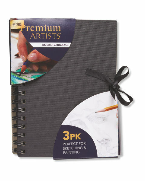 Black A5 Ringbound Sketchbook 3 Pack