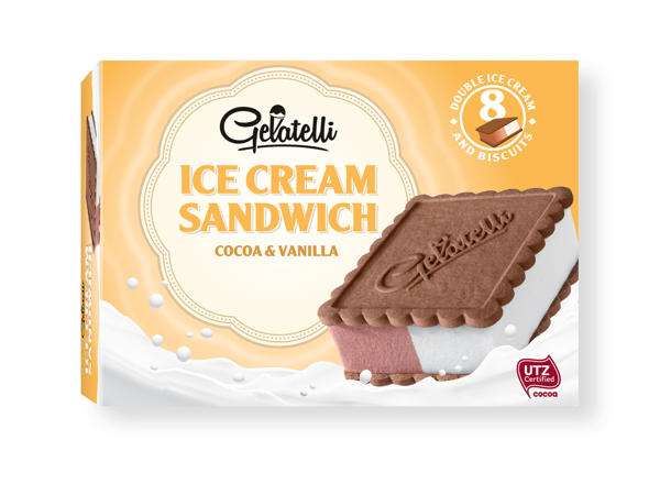 'Gelatelli(R)' Sándwich de chocolate y vainilla