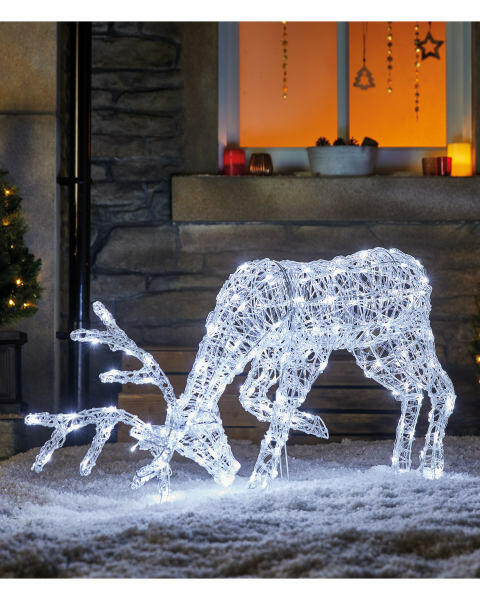 55cm Acrylic Grazing Deer With LEDs