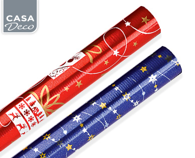 CASA Deco Weihnachts-Geschenkpapier, metallisiert