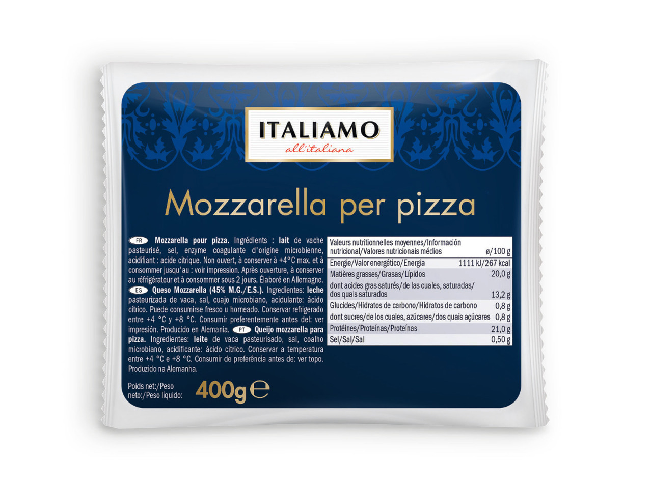 ITALIAMO(R) Mozzarella para Pizza