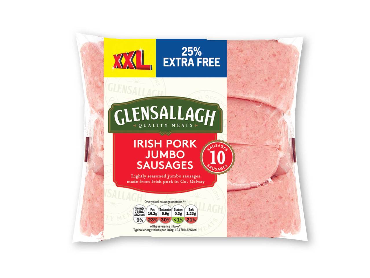 GLENSALLAGH 10 Irish Jumbo Pork Sausages