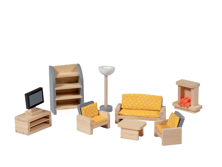 Set mobili in miniatura in legno