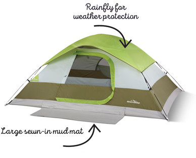 Adventuridge 4-Person 9' L x 7' W Dome Tent