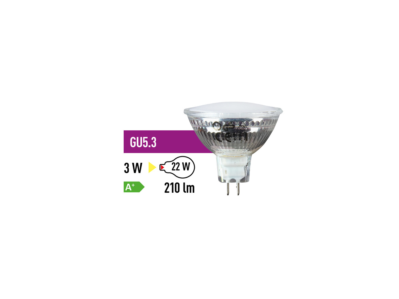 LED reflektorová žárovka 3 W