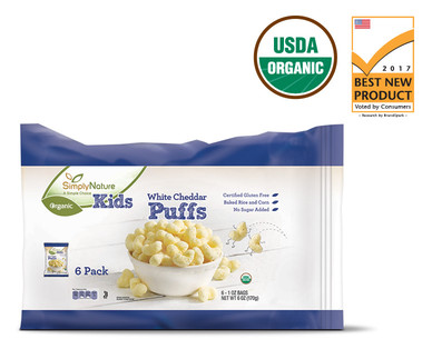 SimplyNature Organic White Cheddar Puffs Snack Packs