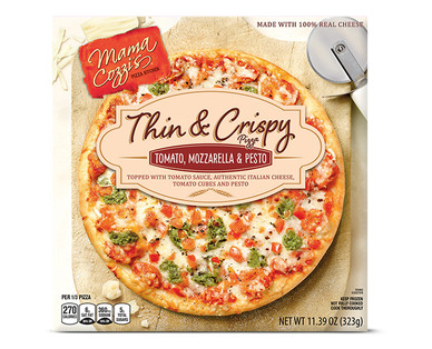 Mama Cozzi's Pizza Kitchen Spinach & Garlic or Tomato & Mozzarella Thin & Crispy Pizza Frozen