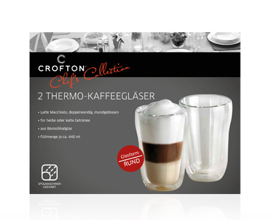 CROFTON(R) Chef's Collection Thermo-Kaffee- oder Teegläser