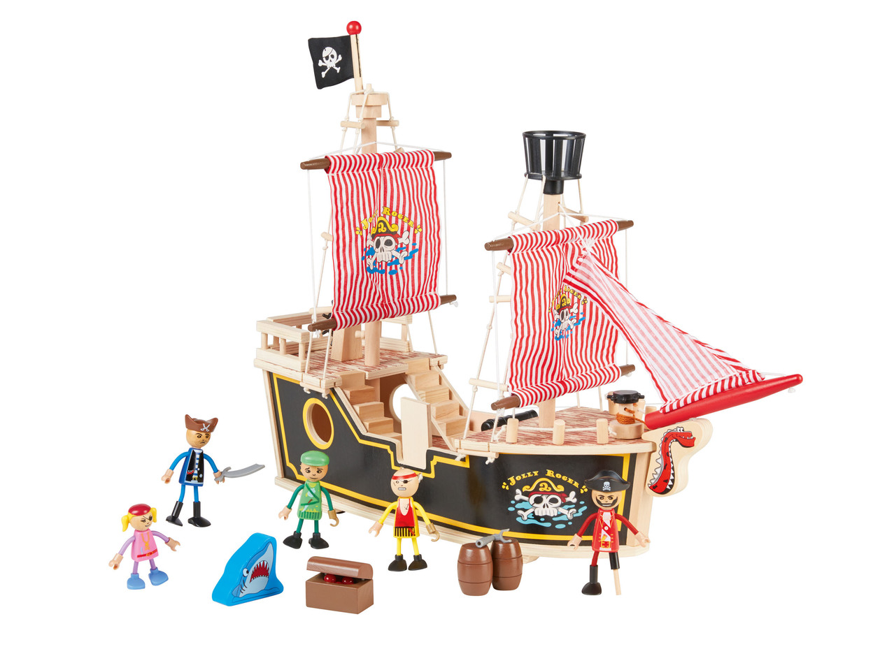 Set casa delle bambole o galeone dei pirati, in legno