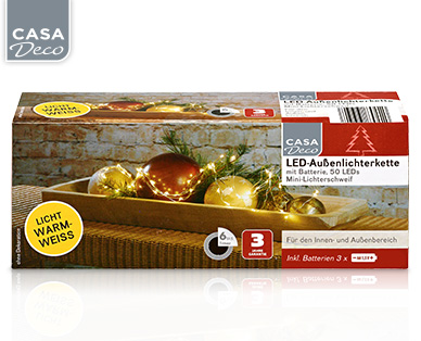CASA Deco LED-Außenlichterkette oder Mini-Lichterschweif