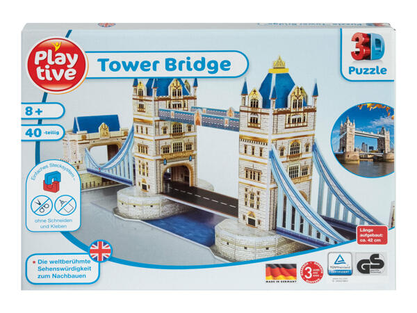 Playtive 3D Puzzle Stecksystem Effektpuzzle Sehenswürdigkeiten Tower Bridge 
