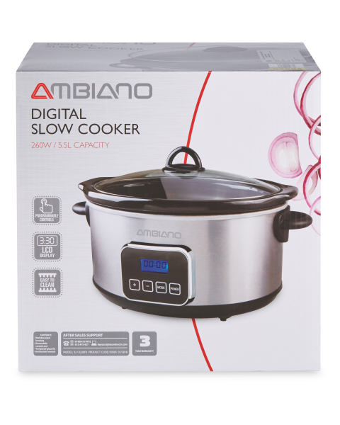 Ambiano Steel Digital Slow Cooker