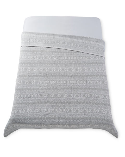 Grey Nordic Knitted Throw