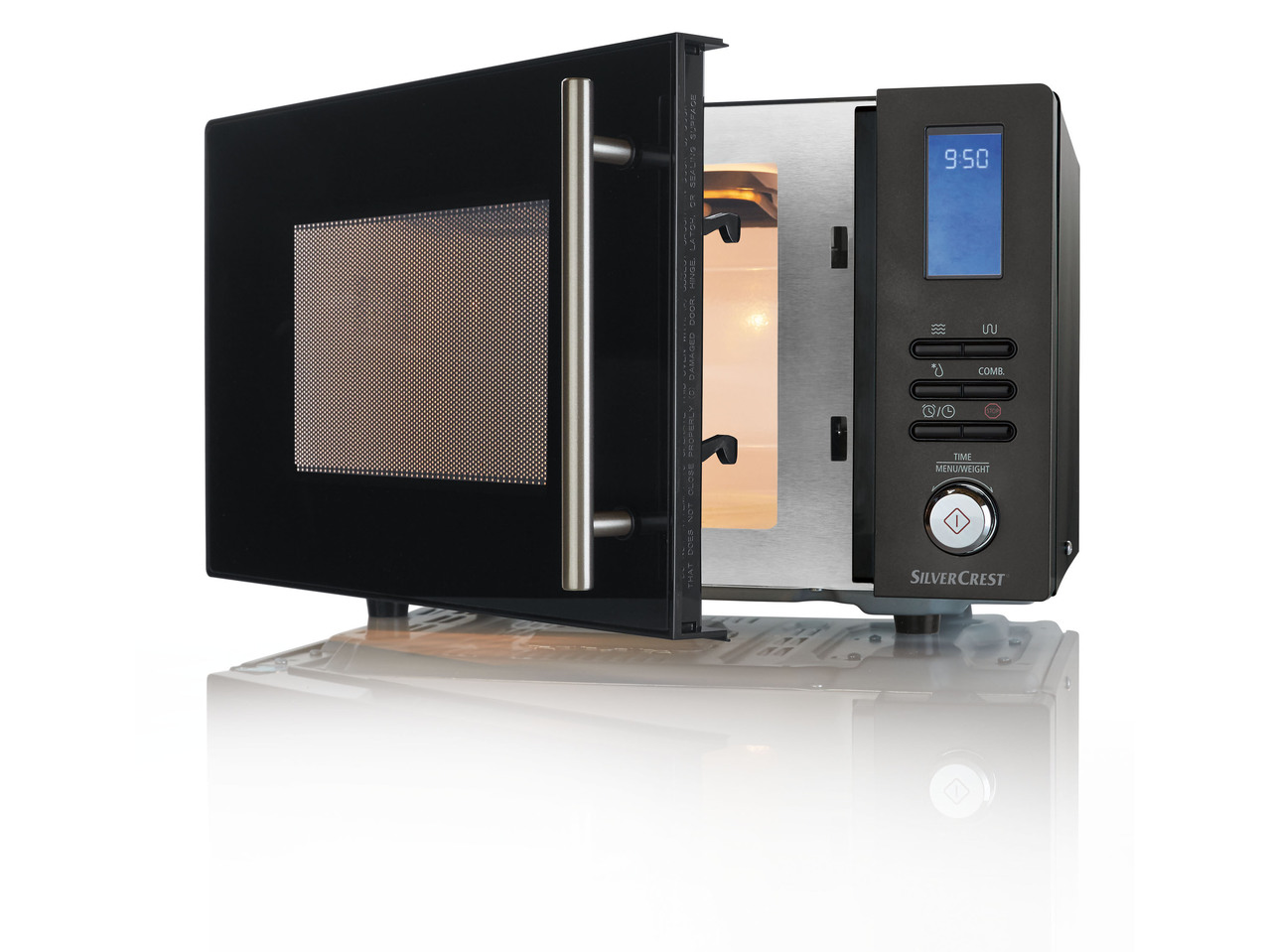 Digital Microwave Oven, in Black or Silver
