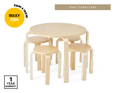 Children S Table And 4 Stool Set Aldi, Childrens Wooden Table And Chairs Aldi