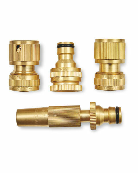 Brass Hose Connector 4 Piece Set