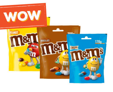 M&MS 
 Peanut/Choco/Crispy