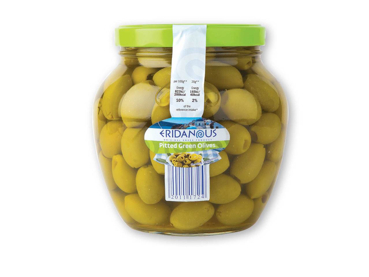ERIDANOUS Pitted Green Olives