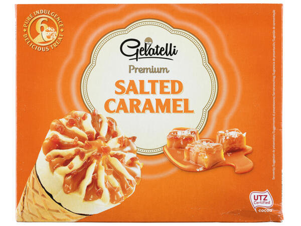 Gelatelli(R)/ Bon Gelati(R) Gelado Cone de Caramelo Salgado